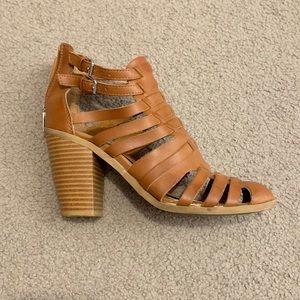 Tan Cutout Ankle Booties